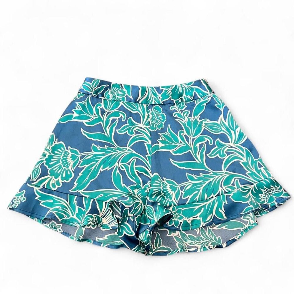 House of Harlow 1960 Blue and Teal Floral Print Shorts size S